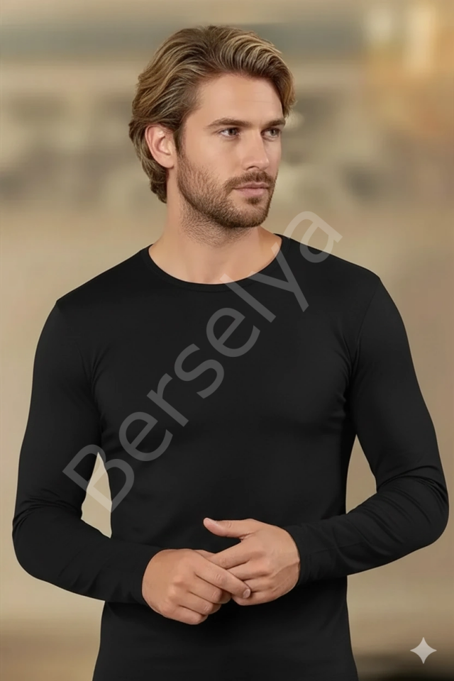 Şahinler Erkek  Likralı Uzun Kol O Yaka E070