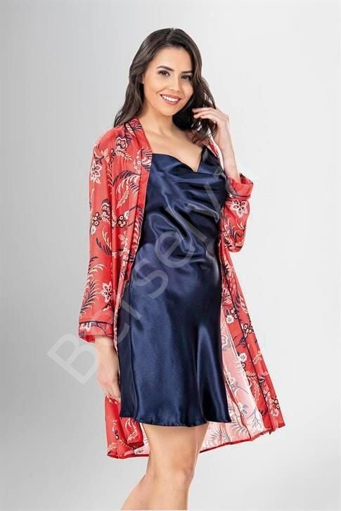 2 Li Kısa Sabahlık Takımı Desenli