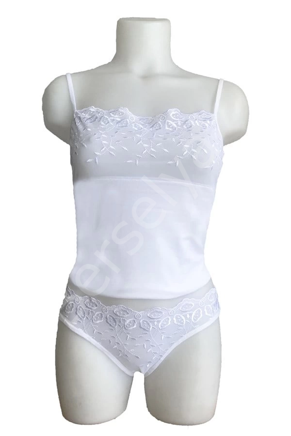 Berrak Brodeli İp Askılı Bikini Takım 2112