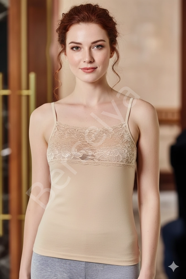 Berrak Kadın Dantelli İp Askılı Atlet 2046