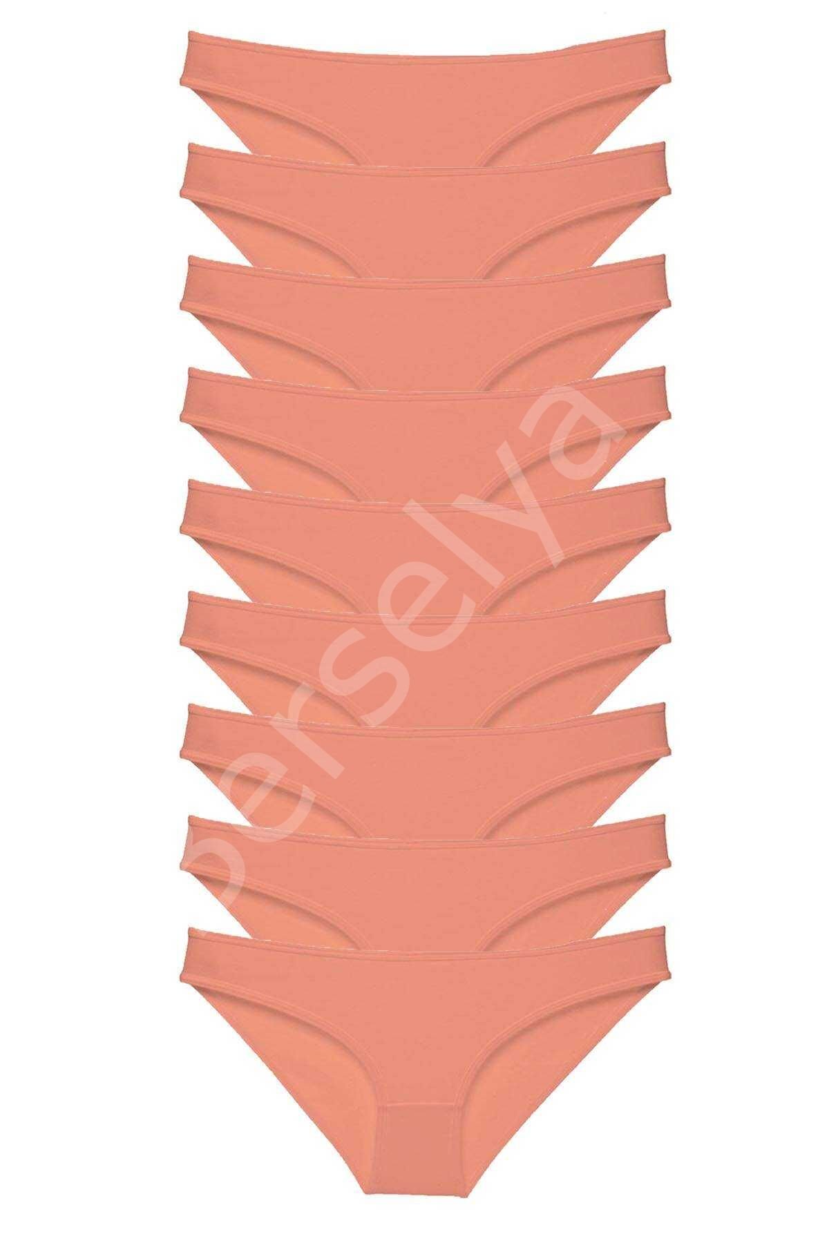 9 adet Süper Eko Set Likralı Kadın Slip Külot Pudra