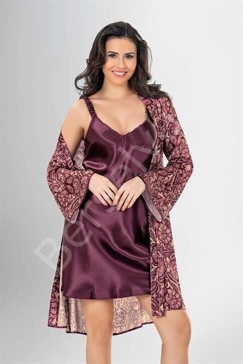 2 Li Kısa Sabahlık Takımı Desenli