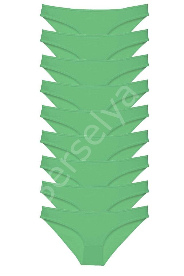 9 adet Süper Eko Set Likralı Kadın Slip Külot Yeşil