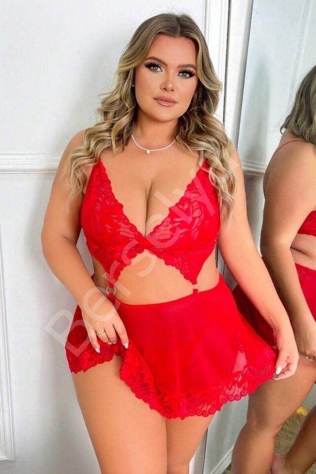 Kırmızı  Valentine's Tasarım Gecelik 18511