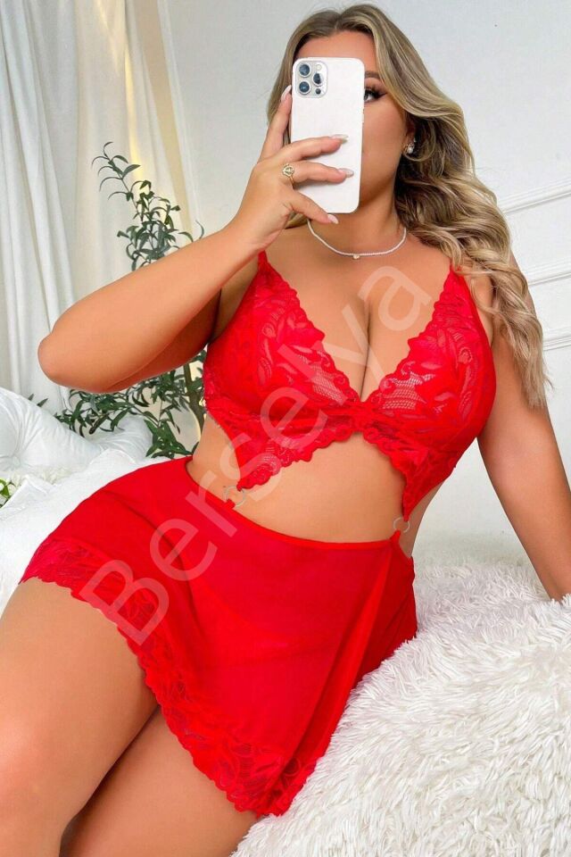 Kırmızı  Valentine's Tasarım Gecelik 18511