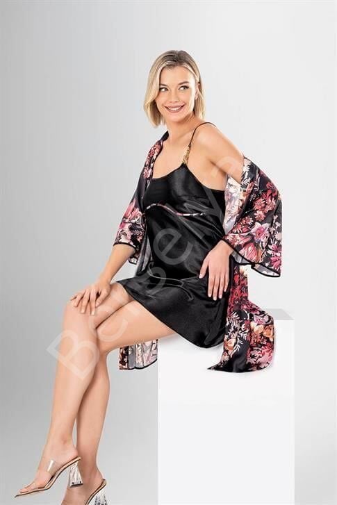 2 Li Kısa Sabahlık Takımı Desenli