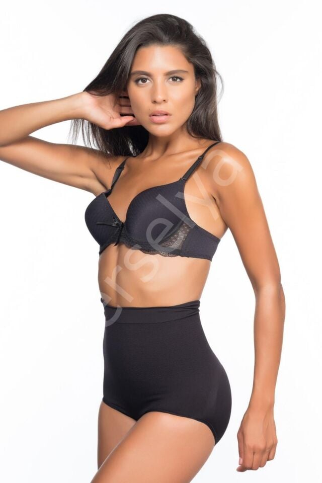 Siyah Mı Emay 2057 Yüksek Bel Masajlı Slip Korse
