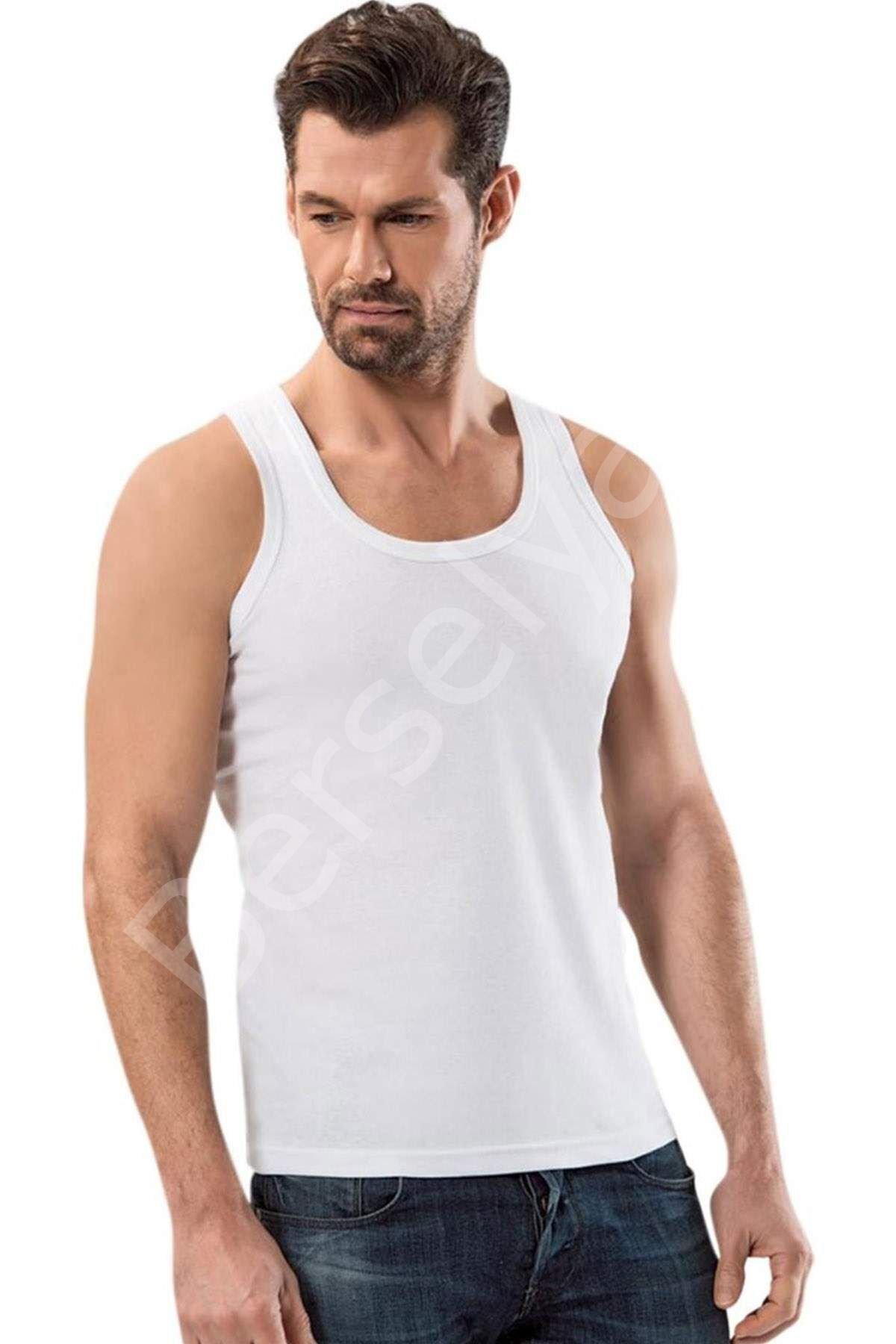 Kalın Askılı Klasik Erkek Atlet Beyaz - 1151A S