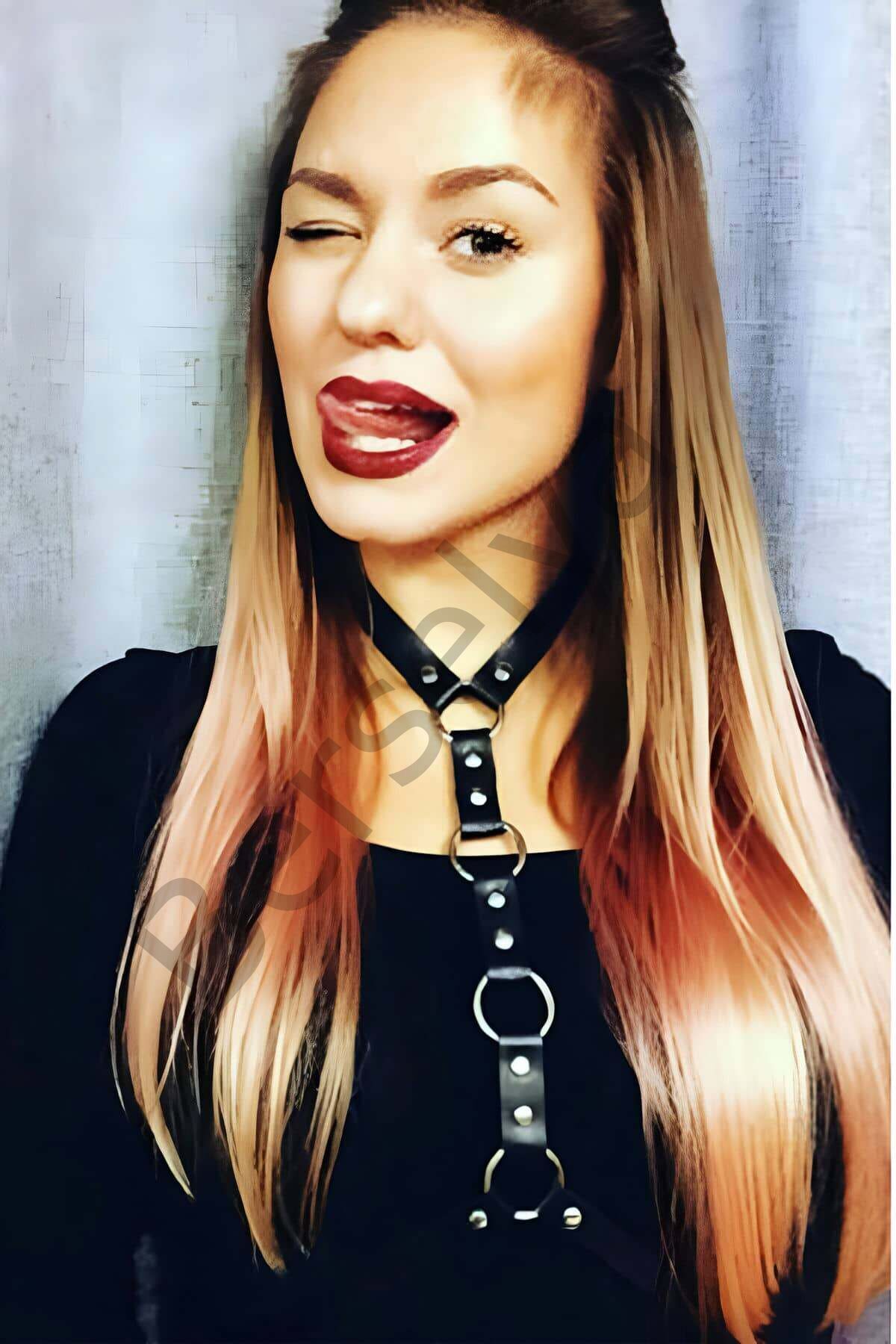 Parçalı Şık Deri Göğüs Harness - Brf307