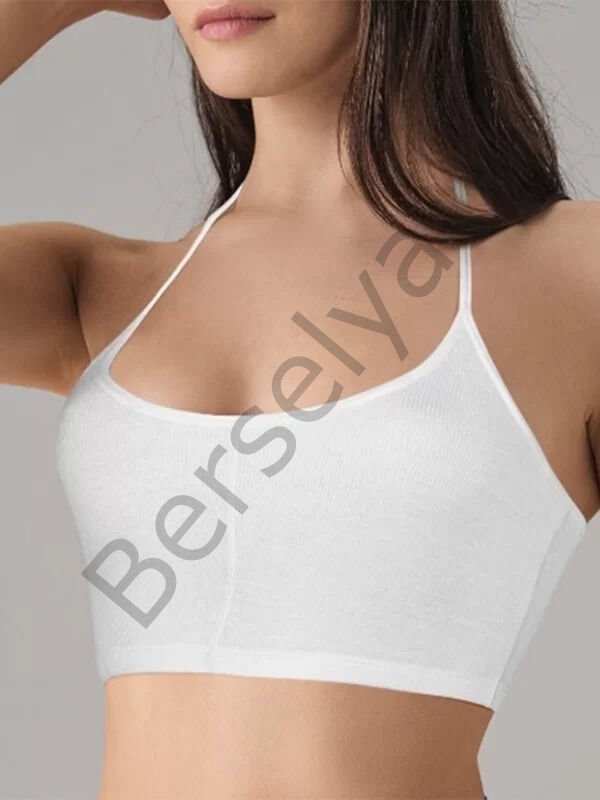 Kadın Beyaz Likralı Mikromodal Yarım Atlet 9132