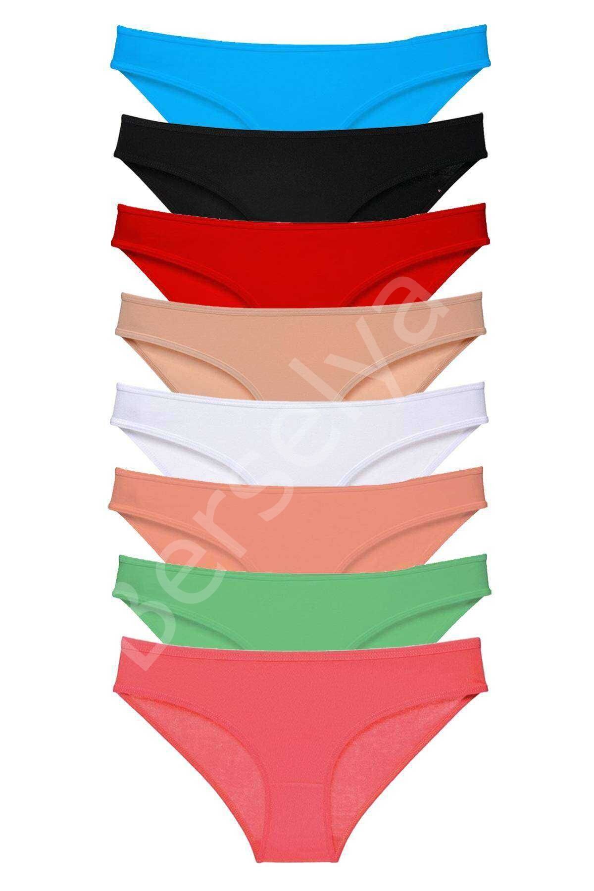 8 adet Süper Eko Set Likralı Kadın Slip Külot Set 5 M