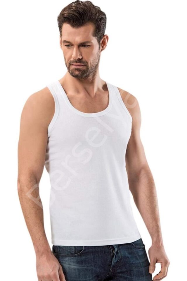 Kalın Askılı Klasik Erkek Atlet Beyaz - 1151A L