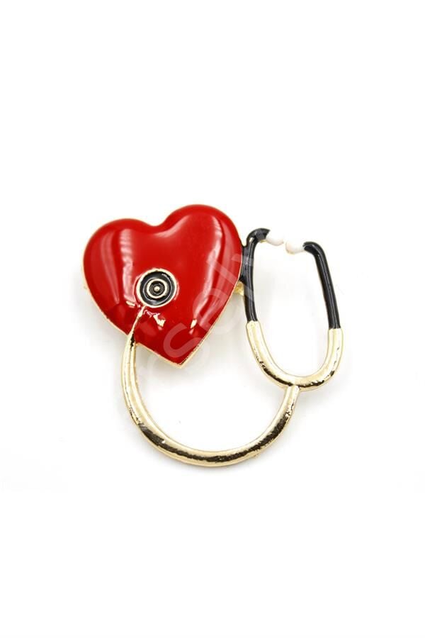Kalp Doktoru Broş - Kırmızı