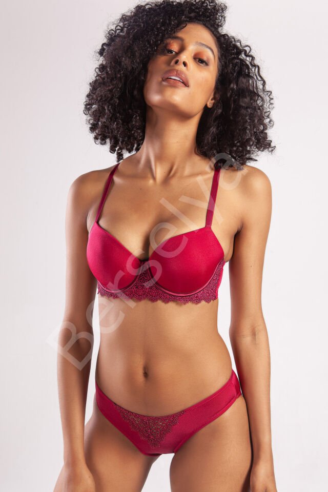 Garland Big Size Plunge Bra, Şarap Rengi Konforlu Ve Şık Sütyen