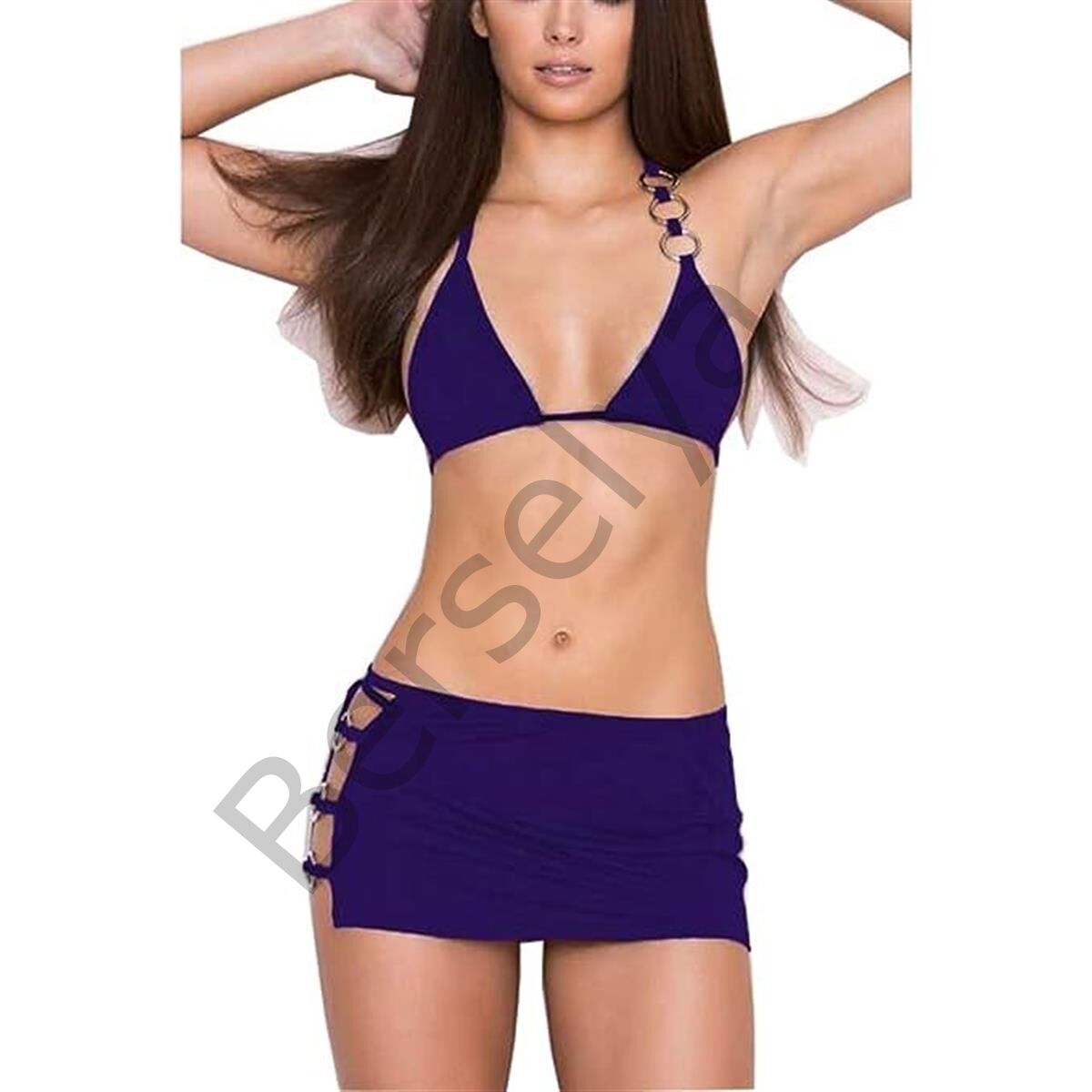 Bayan Fantezi Metalli Etek Büstiyer Takım