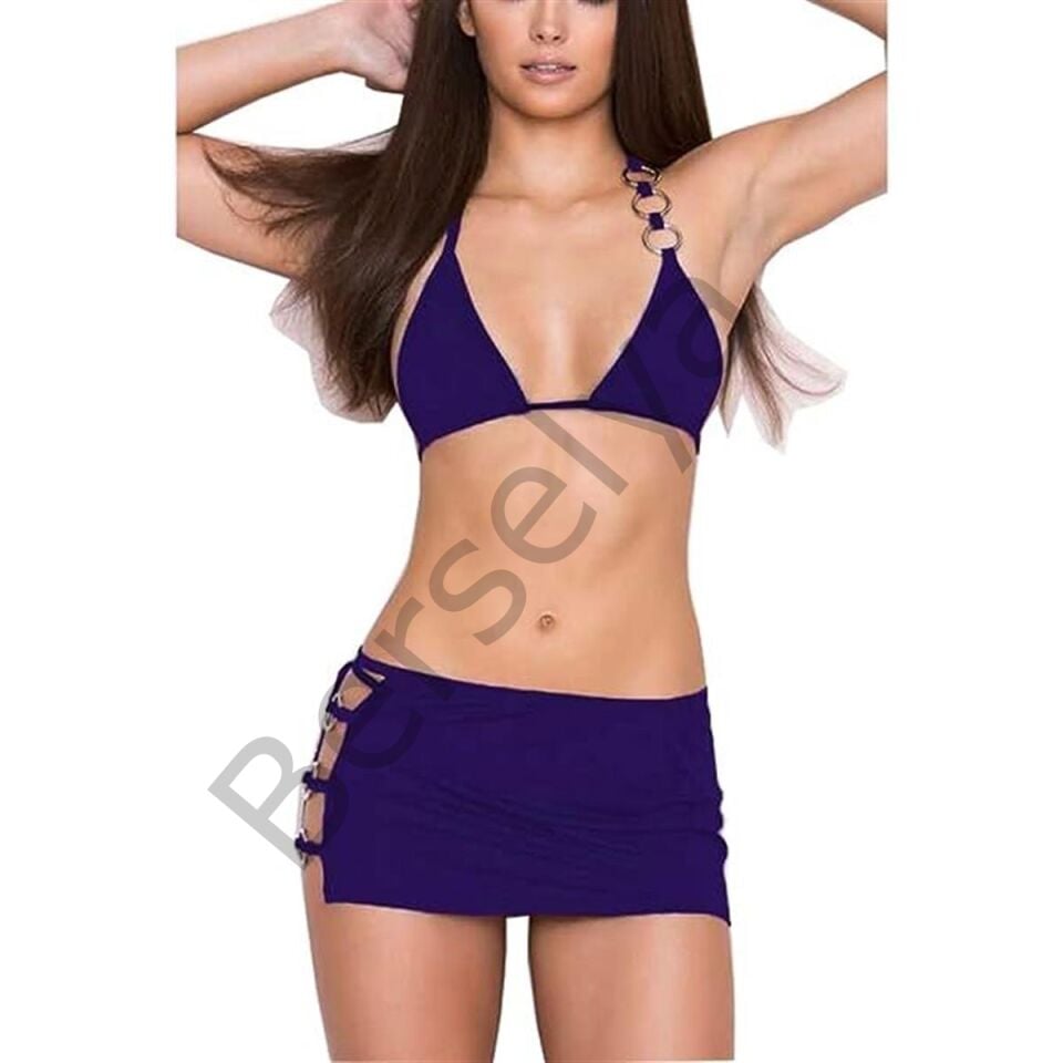 Bayan Fantezi Metalli Etek Büstiyer Takım