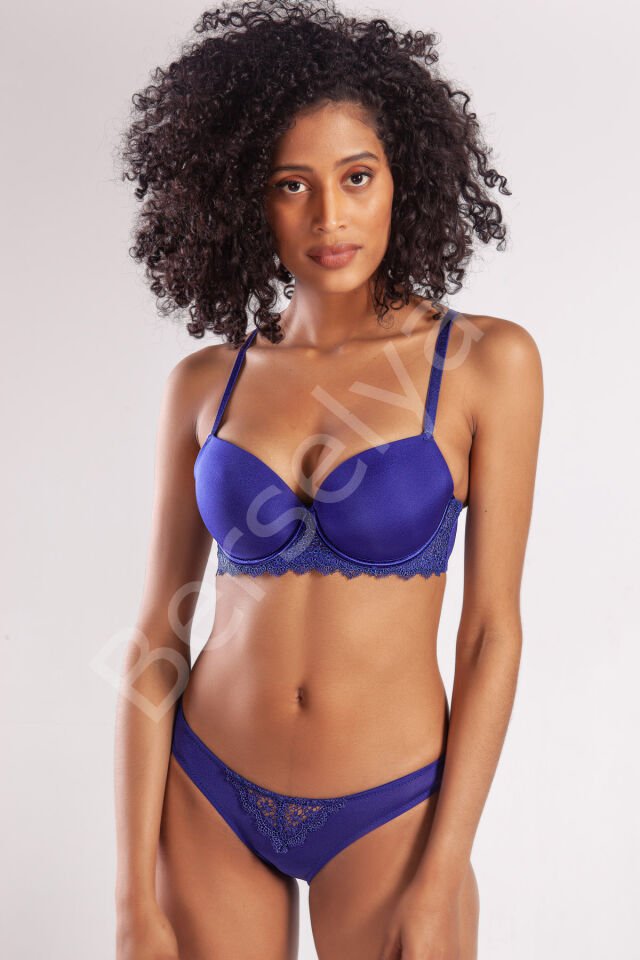 Garland Big Size Plunge Bra, Saks Mavi Konforlu Ve Şık Sütyen