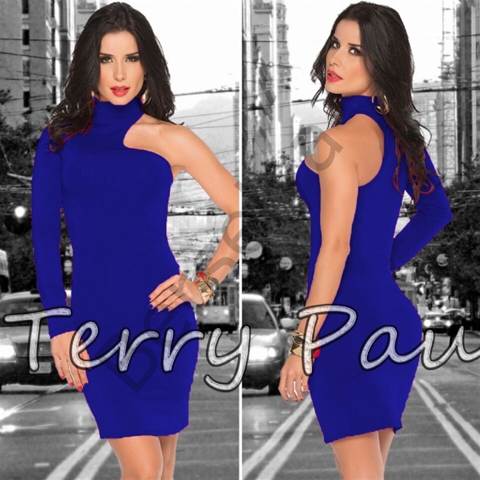 B101061 Asimetrik Mini Elbise