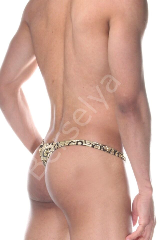 Altın Varak Yazılı Erkek  Tangası