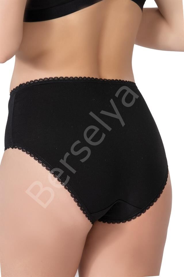 Siyah Emay 1445 Modal Cotton Yüksekbel Dantelli Külot