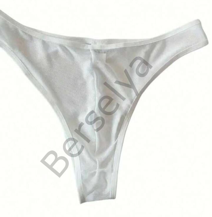 Erkek  Biyeli Beyaz Transparan Brazillian Slip