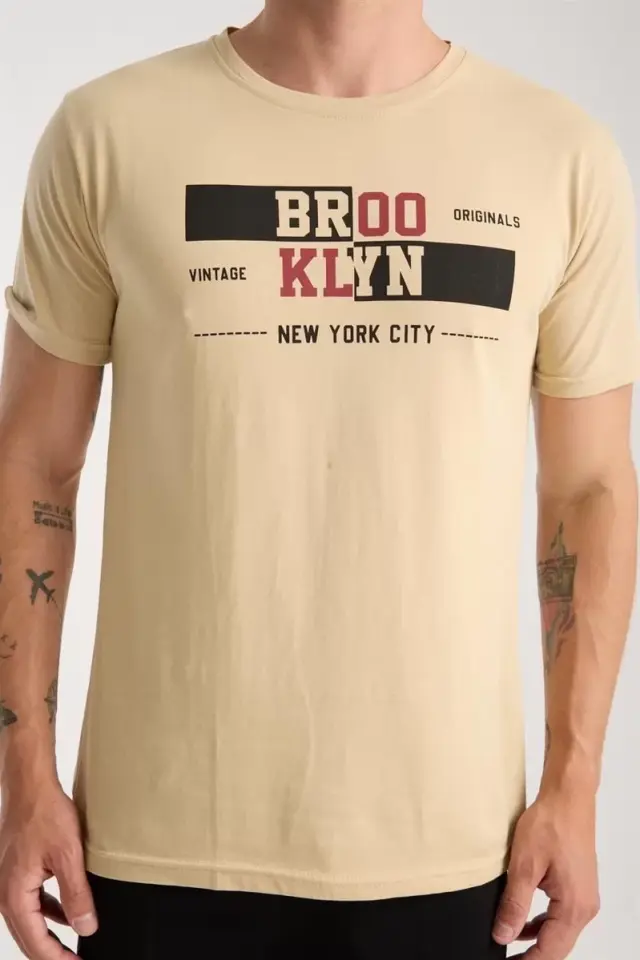 Erkek Ten Rengi Kısa Kol Pijama Takımı
