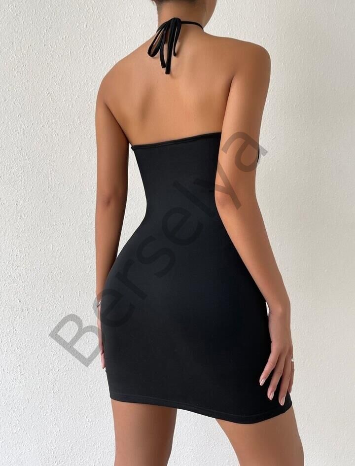 Önden Büzgülü Mini Elbise