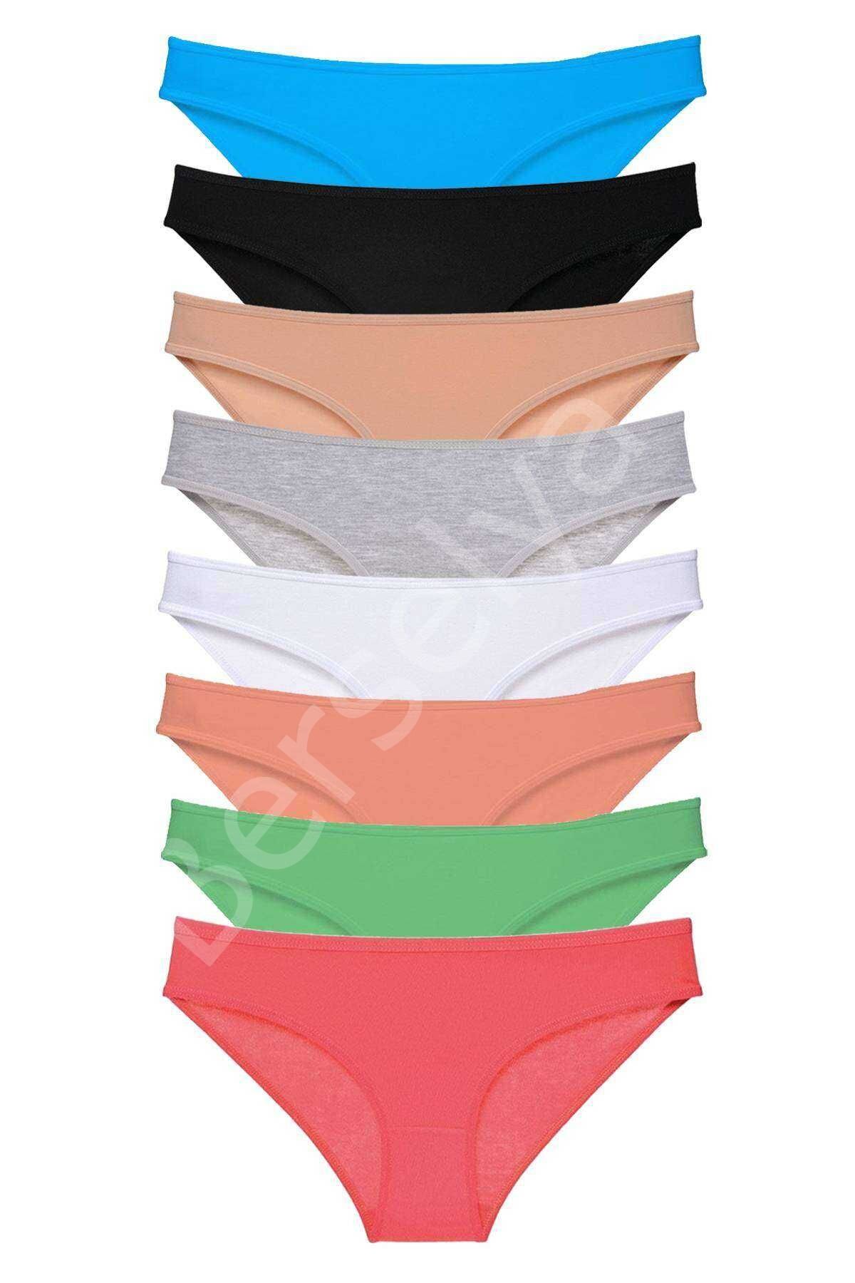 8 adet Süper Eko Set Likralı Kadın Slip Külot Set 7 L