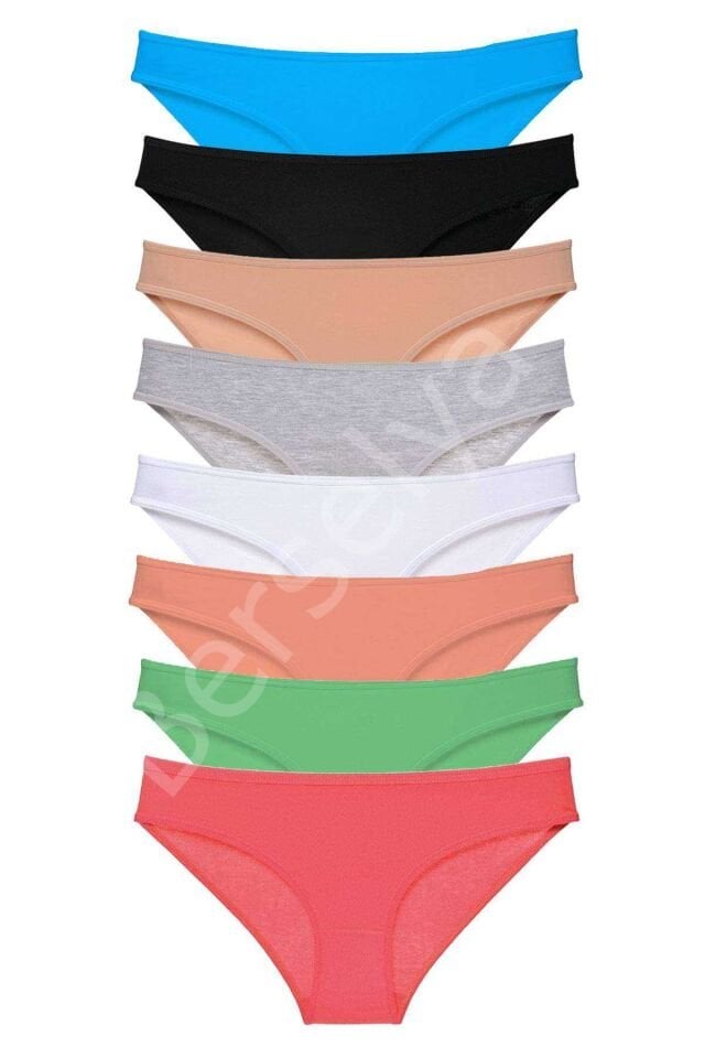 8 adet Süper Eko Set Likralı Kadın Slip Külot Set 7 XL
