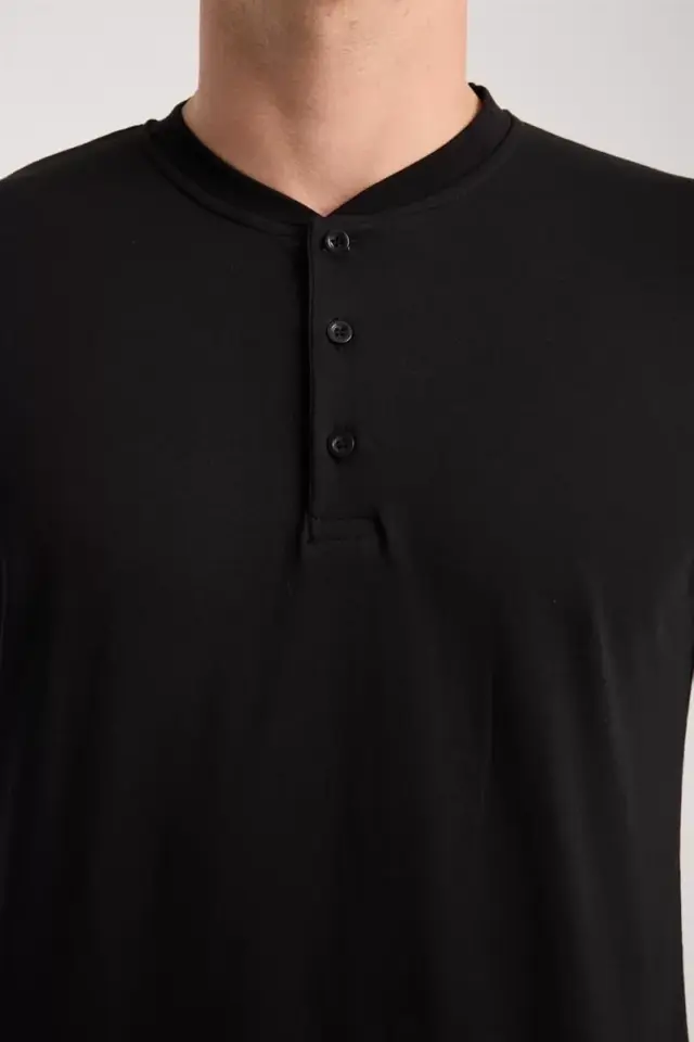 Erkek Füme Düğmeli Yaka Kısa Kol Pijama Takımı