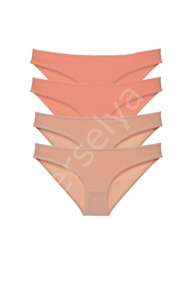 4 adet Süper Eko Set Likralı Kadın Slip Külot Pudra Ten S