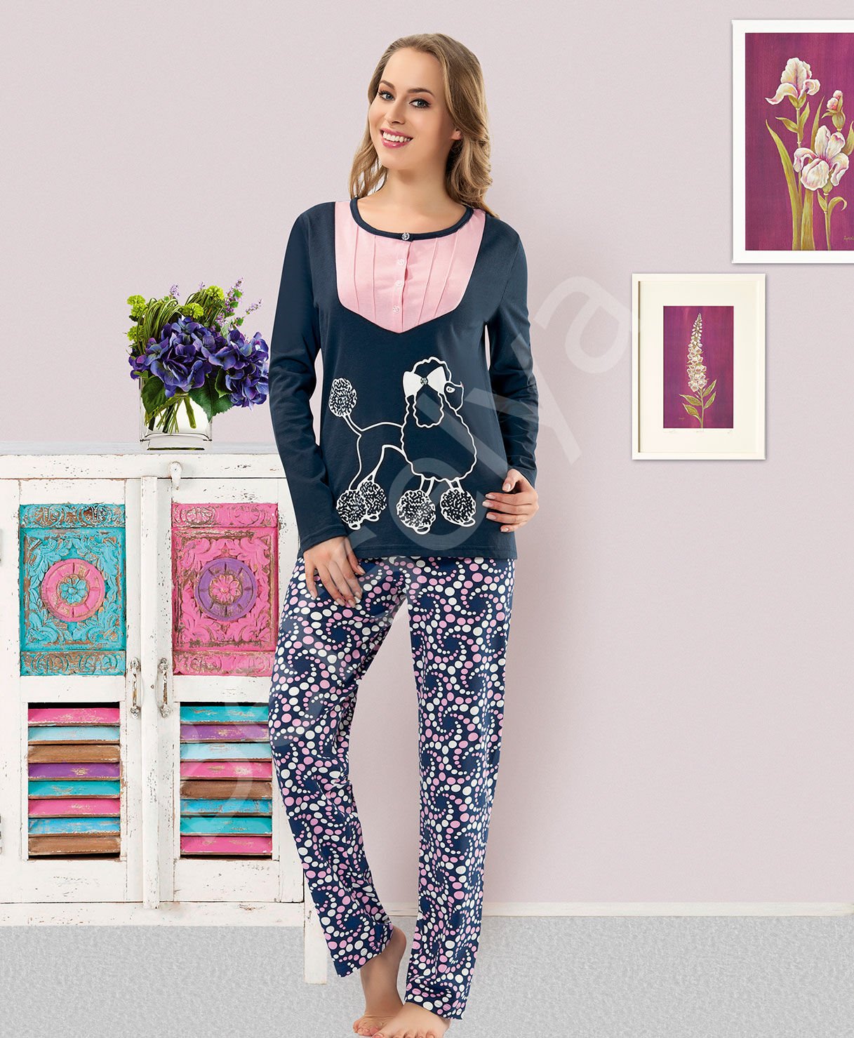 Baskılı Kadın Pijama Takım 814