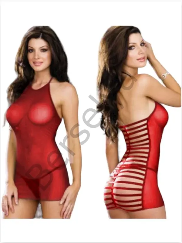 Fantezi Seksi Kırmızı Tül Babydoll Gecelik