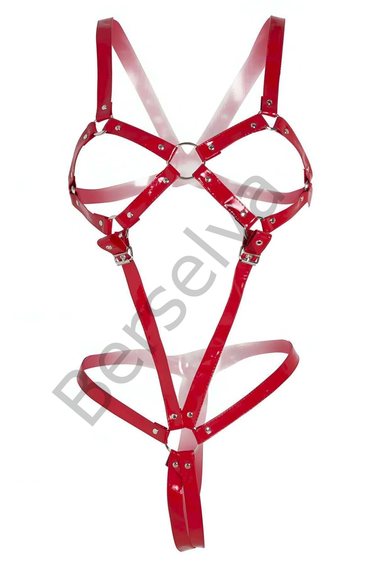 Tokalı Seksi Deri Fantazi Giyim - Brf312