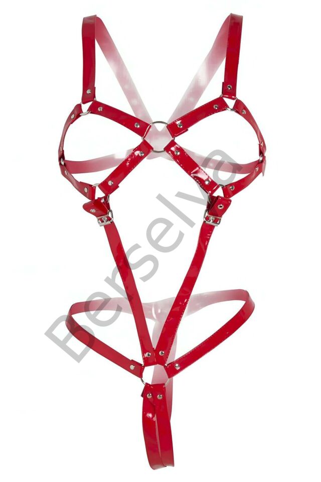 Tokalı Seksi Deri Fantazi Giyim - Brf312