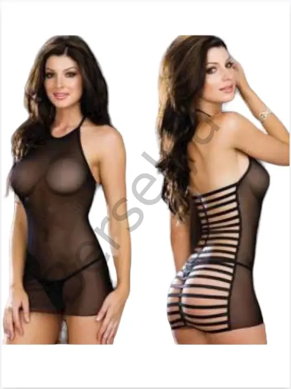 Fantazi Siyah Seksi Tül Babydoll Gecelik