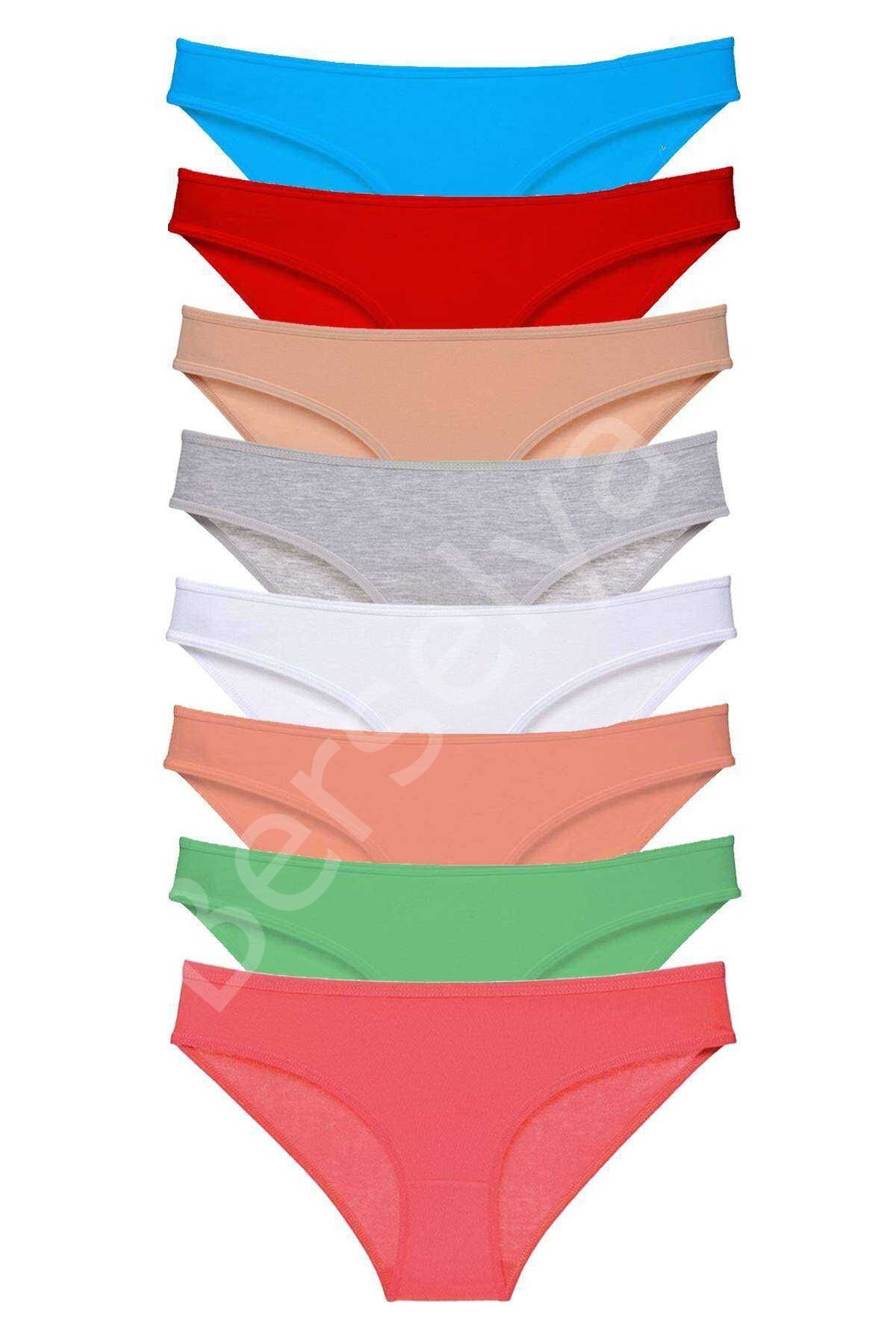 8 adet Süper Eko Set Likralı Kadın Slip Külot Set 8 XL