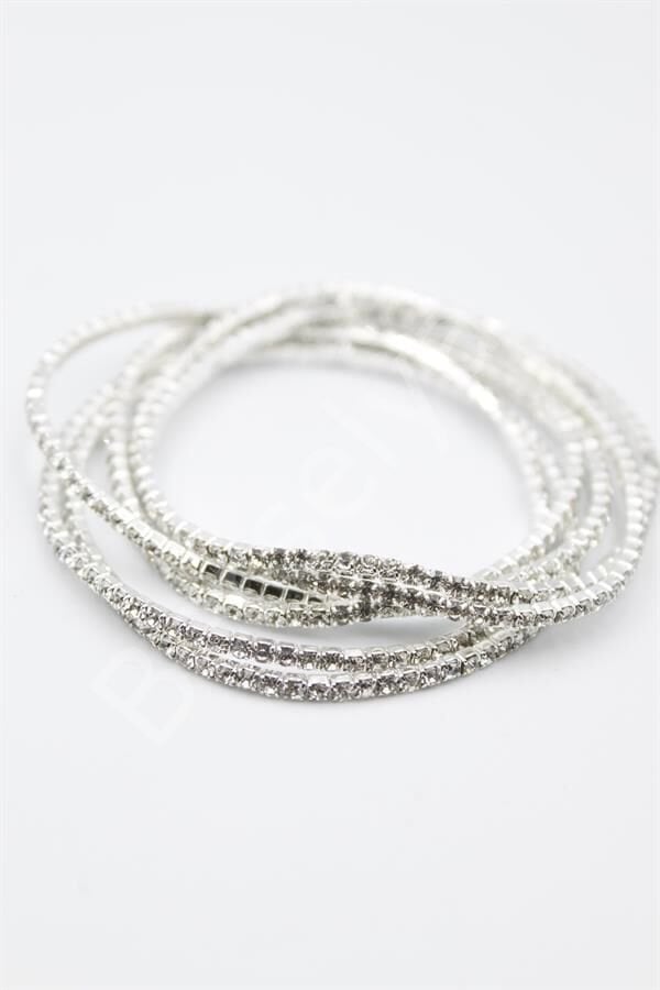 6'lı Lastikli Bileklik - Gümüş