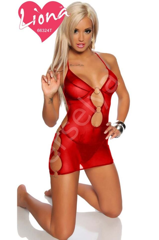 Kırmızı Bayan Seksi Gecelik