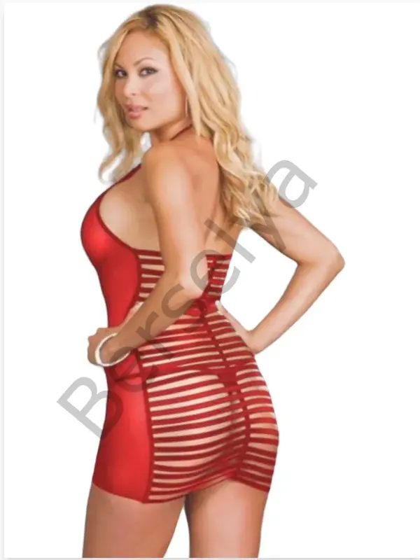 Büyük Beden Kırmızı Fantazi Seksi Tül Babydoll