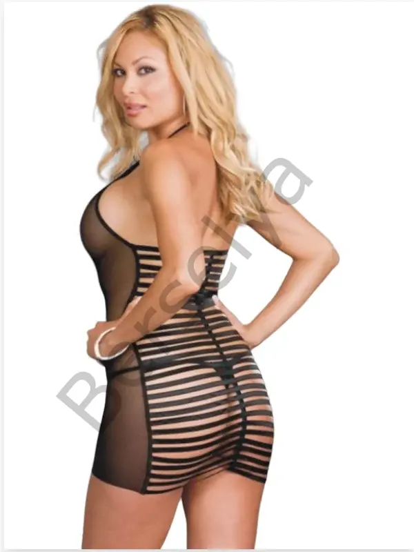 Büyük Beden Siyah Fantazi Seksi Tül Babydoll