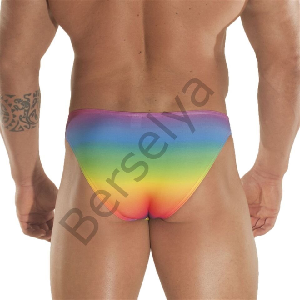Gökkuşağı Desenli Erkek  Slip