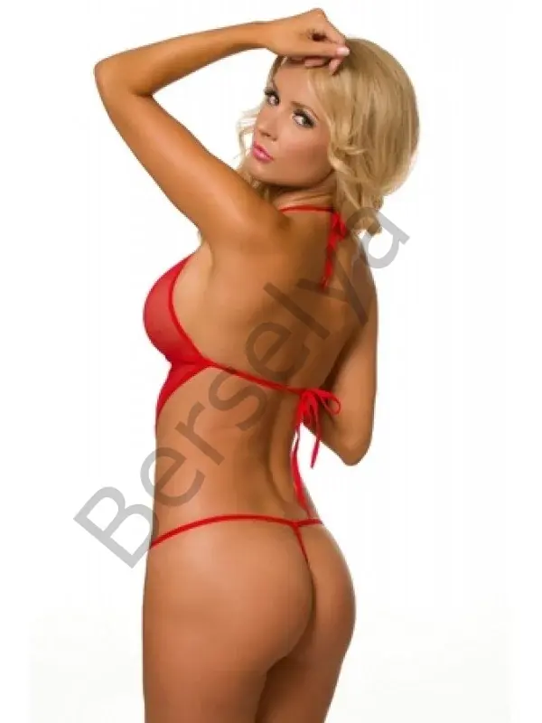 Fantazi Kırmızı Tül Babydoll Gecelik