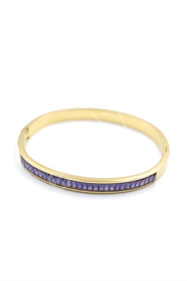 Baget Taşlı Bilezik - Mor