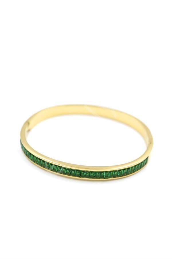 Baget Taşlı Bilezik - Yeşil