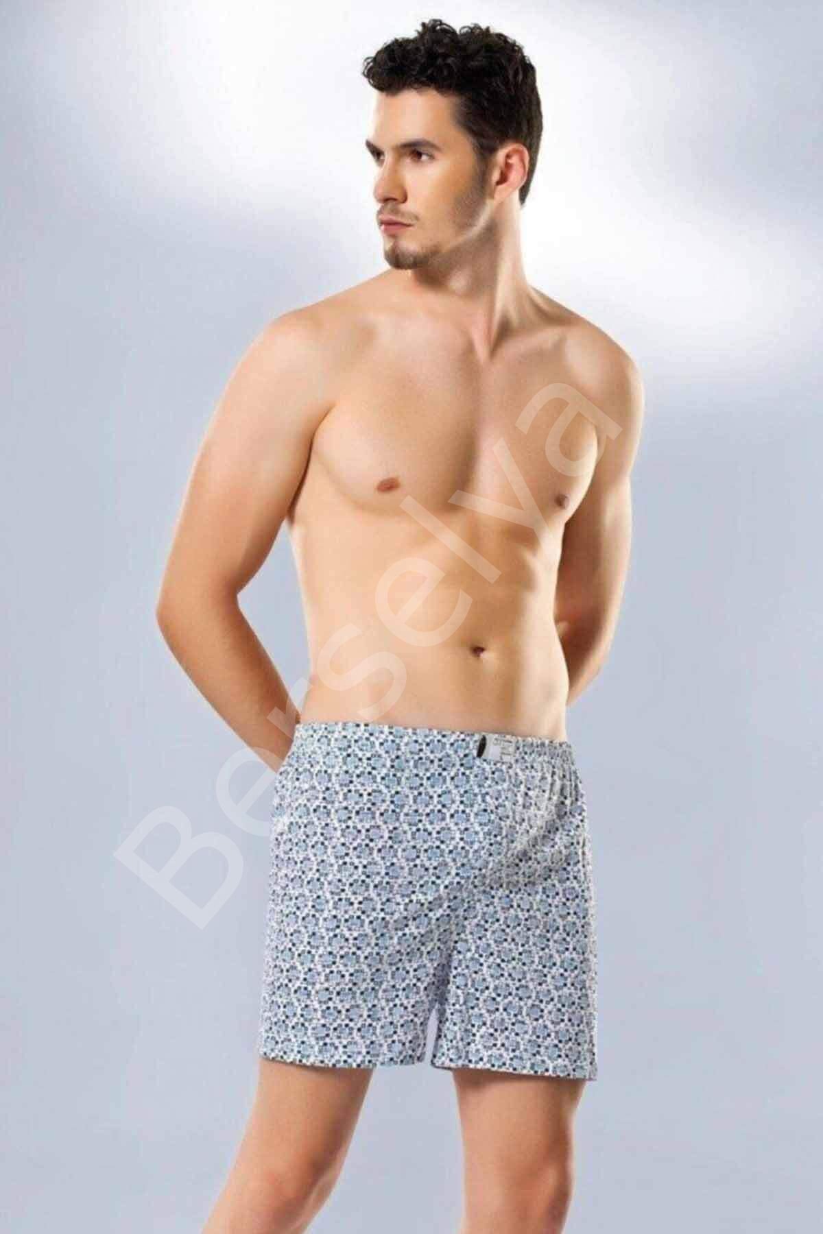 Erkek Penye Empirme Boxer Desenli - 1119A L