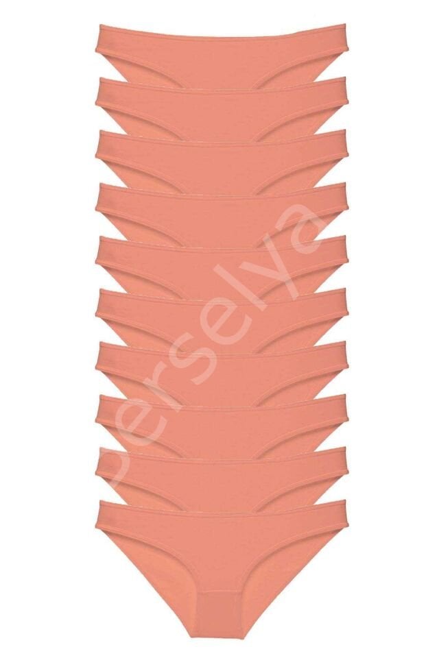 10 adet Süper Eko Set Likralı Kadın Slip Külot Pudra