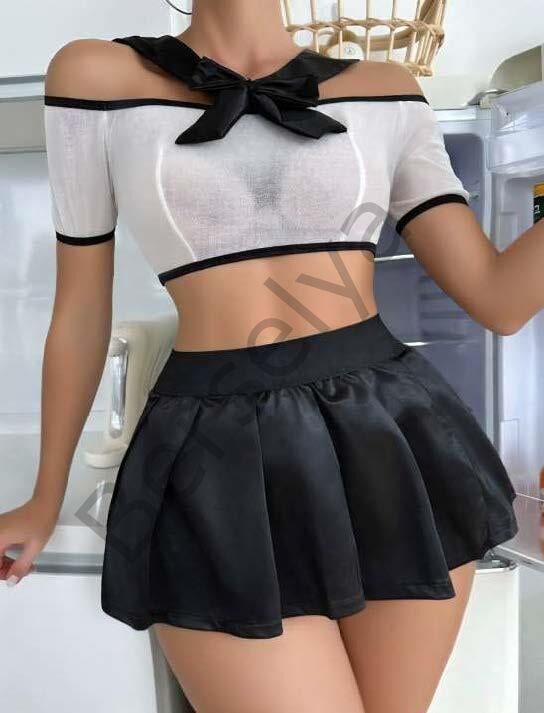 Transparan Mini Etekli Kurdela Detaylı Fantezi Kostüm