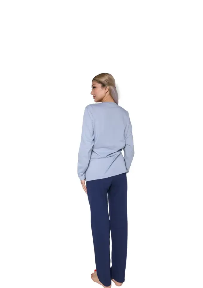 Kadın Uzun Kol Penye Pijama Takımı Lila