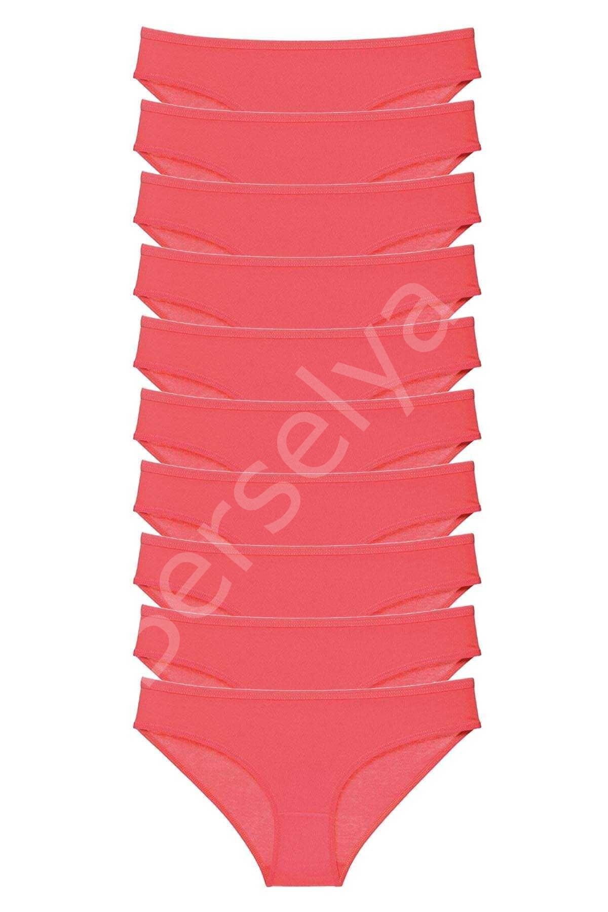 10 adet Süper Eko Set Likralı Kadın Slip Külot Fuşya